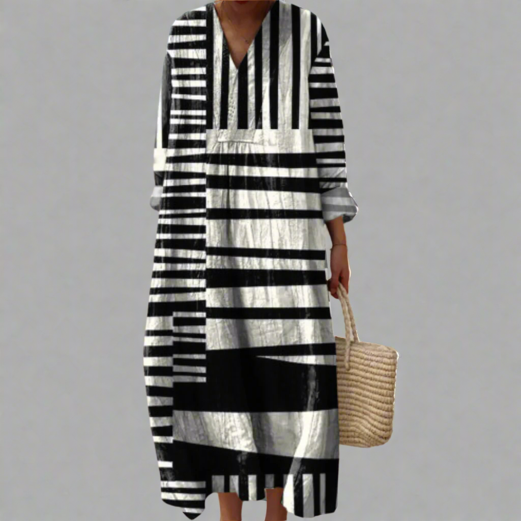 Lydia | Monochrome Maxi Dress