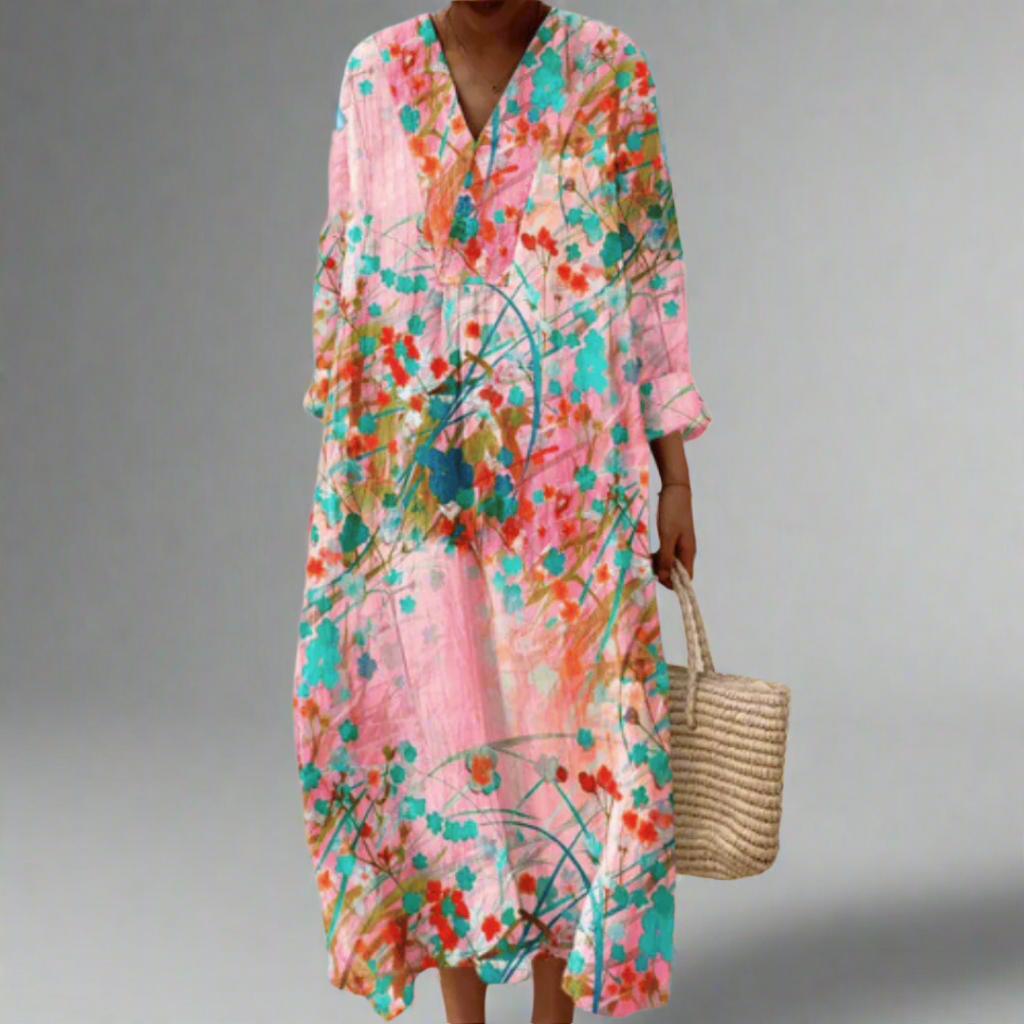 Lana | Soft Blush Flower Flow Maxi Dress