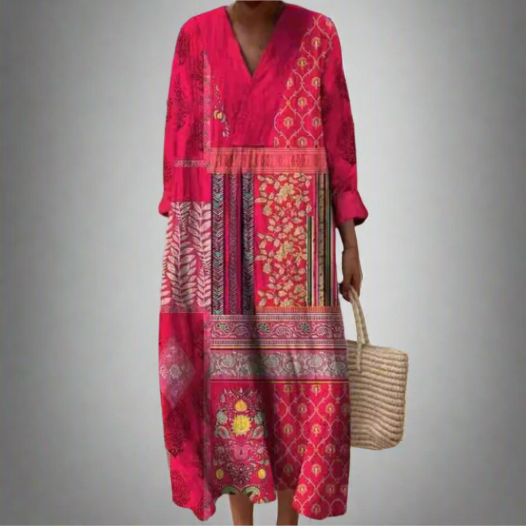 Maisie | Boho Patchwork Long Maxi Dress
