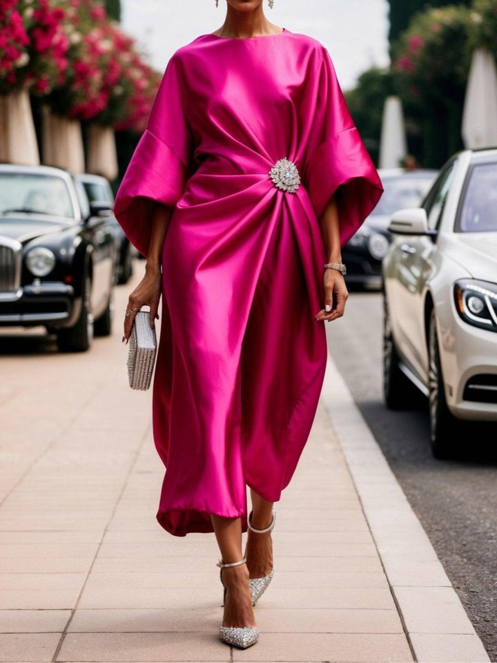 Aurelle™ - Luxe Shimmer Satin Long Dress