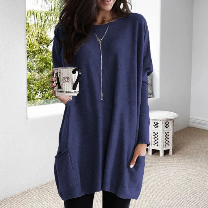 Marsha - Oversized round neck jumper for women