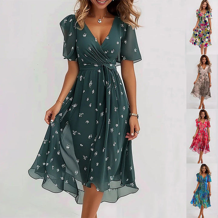 Stylish Floral Wrap Dress