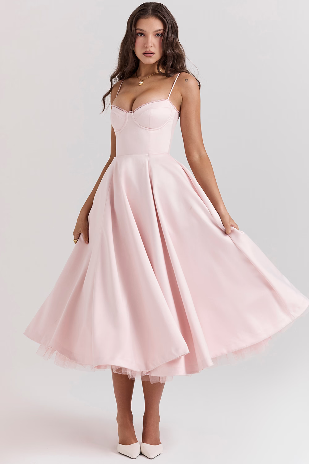 Elegant Bustier Midi Dress