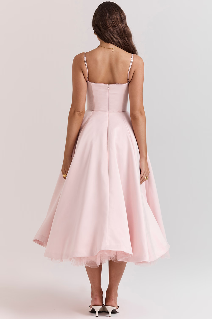 Elegant Bustier Midi Dress