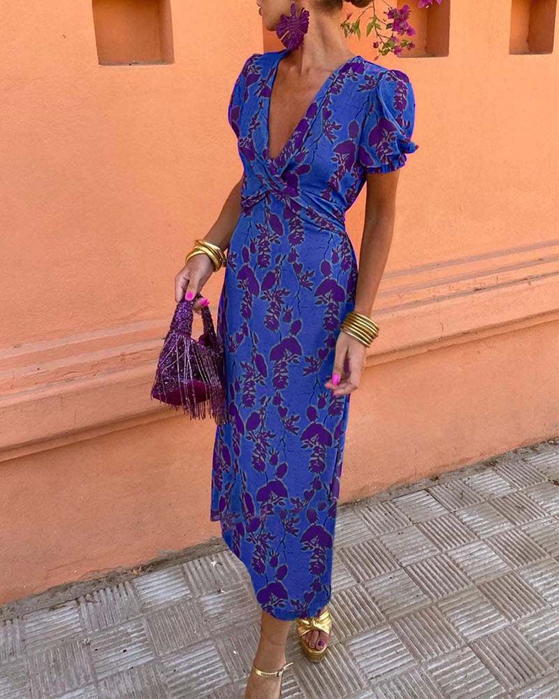 Stylish Floral Wrap Dress