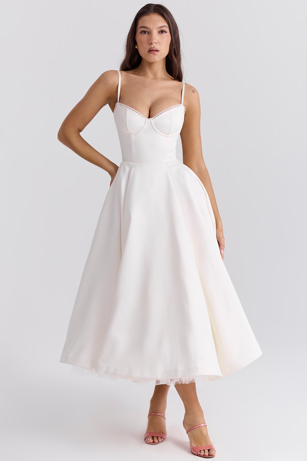 Elegant Bustier Midi Dress
