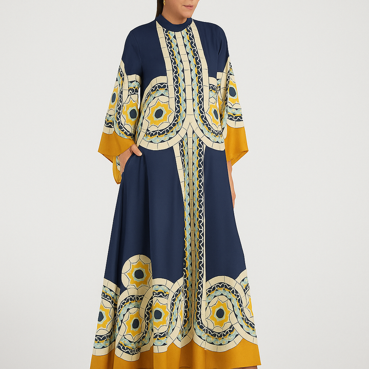 Matilda | Women’s Flowing Maxi Dress | Mosaic Print