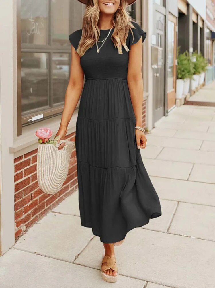 Stylish Casual Tiered Dress