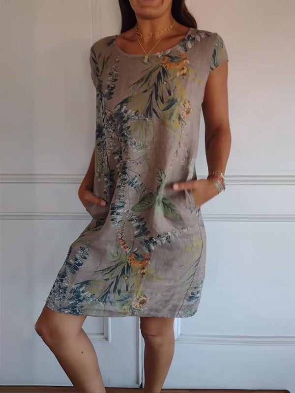 Stylish Floral Print Summer Dress