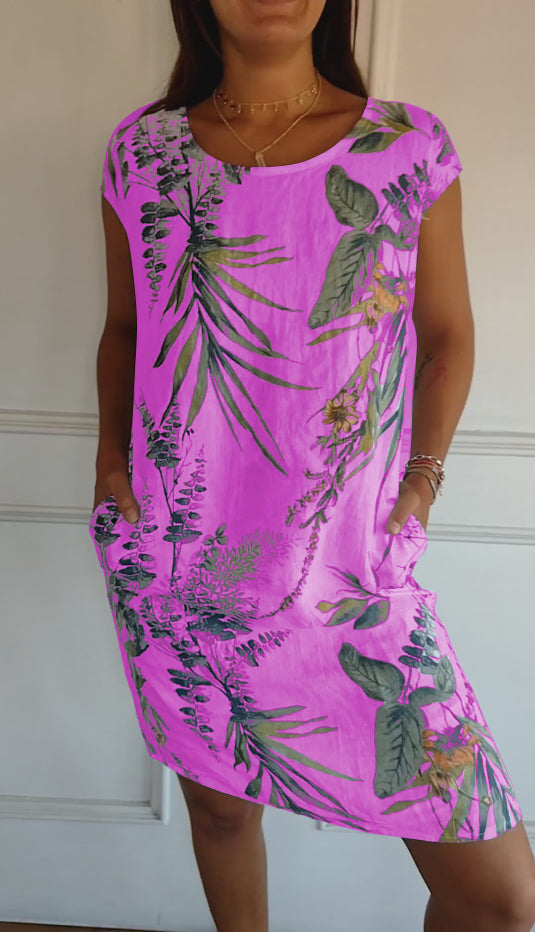 Stylish Floral Print Summer Dress