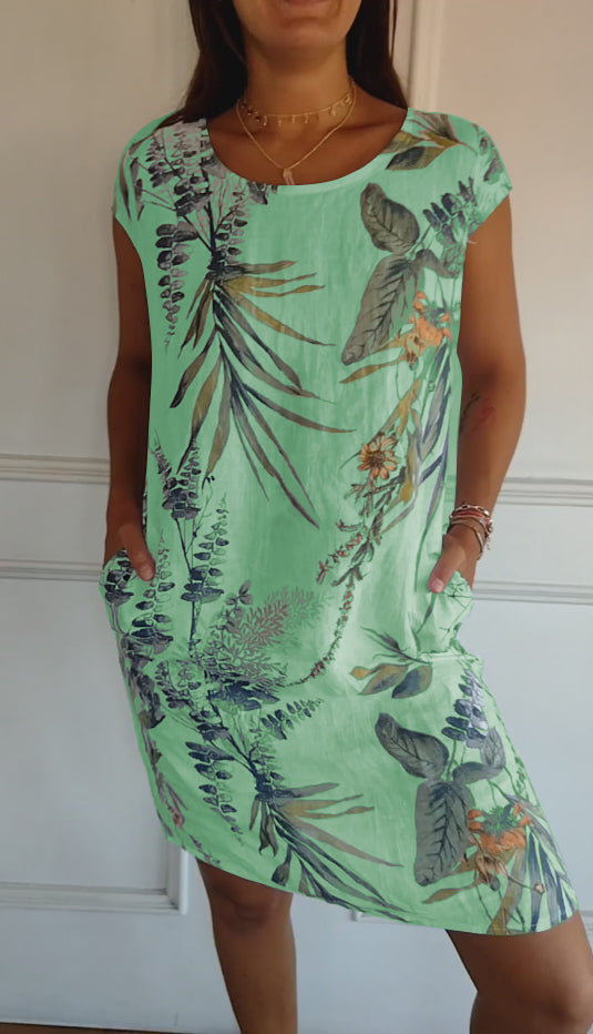 Stylish Floral Print Summer Dress