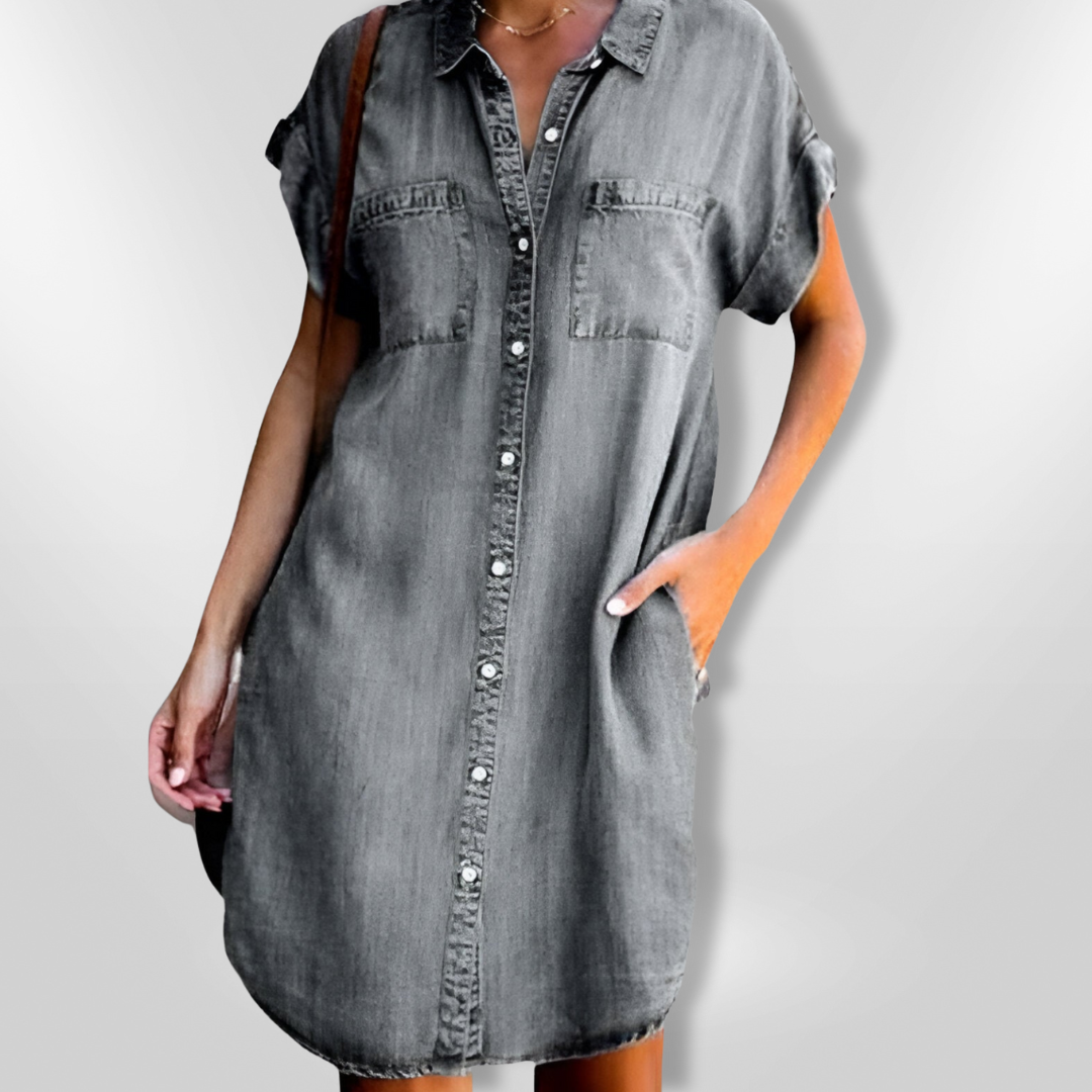 Effortless Denim Button-Up Dress