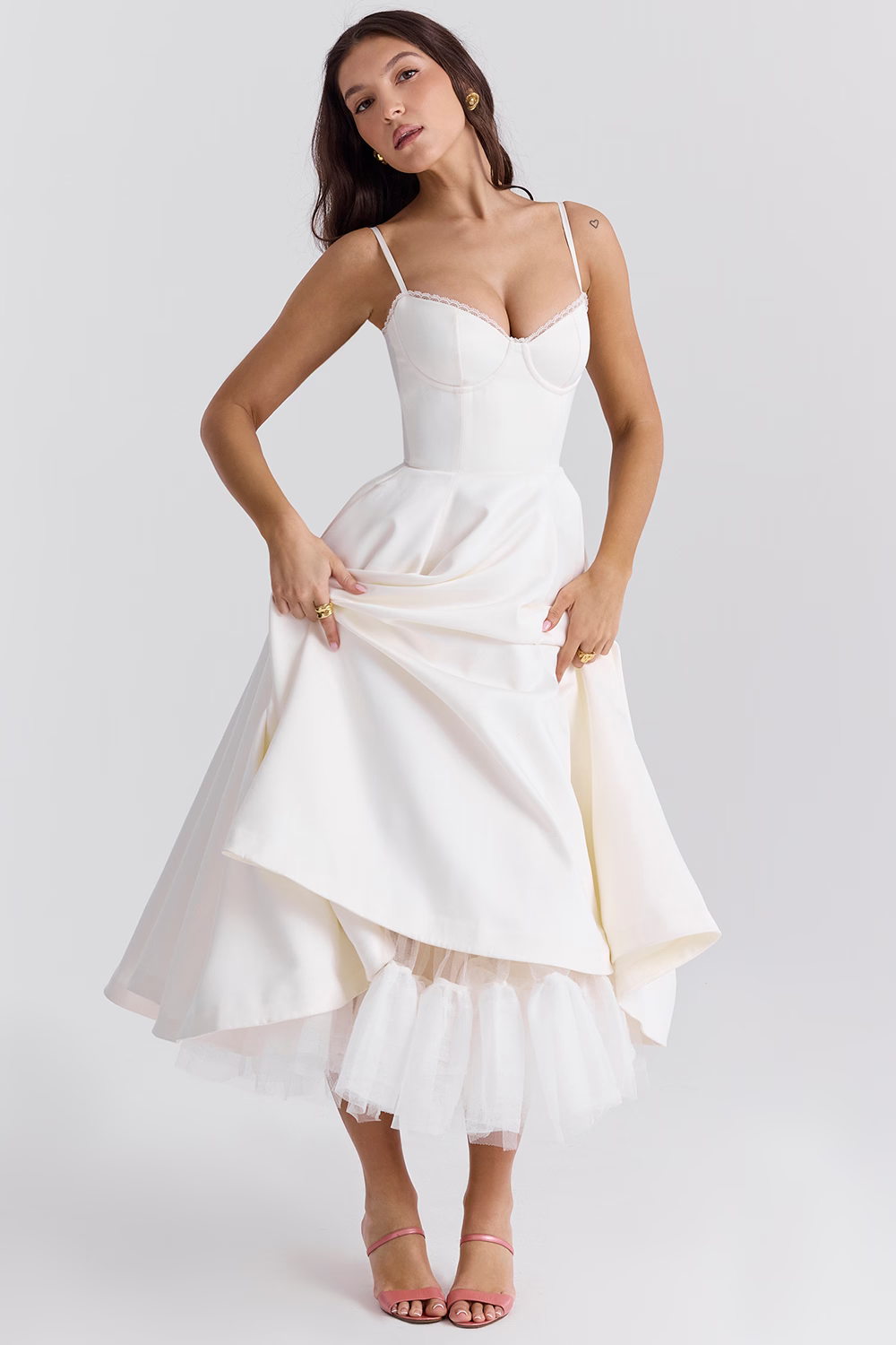 Elegant Bustier Midi Dress