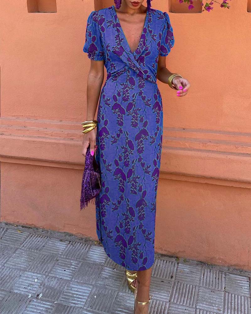 Stylish Floral Wrap Dress