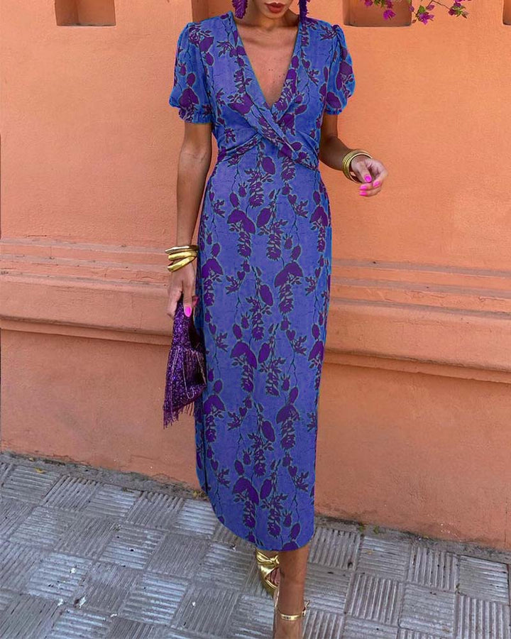 Stylish Floral Wrap Dress