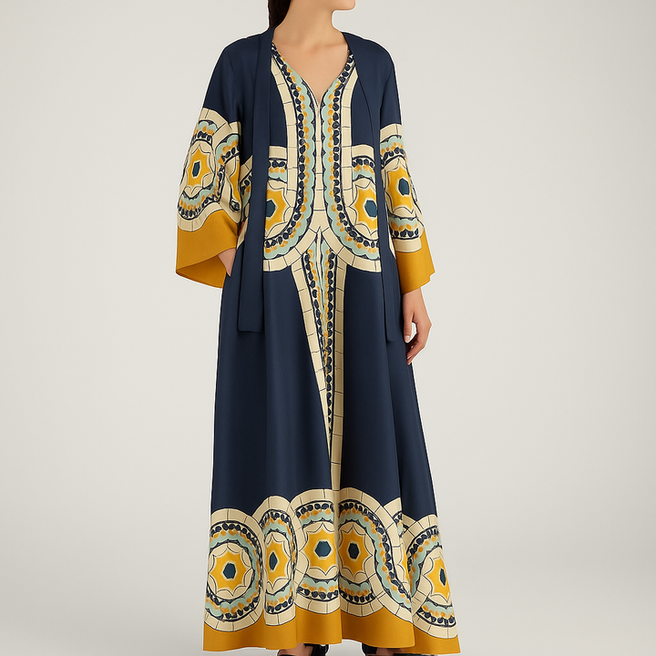 Matilda | Women’s Flowing Maxi Dress | Mosaic Print