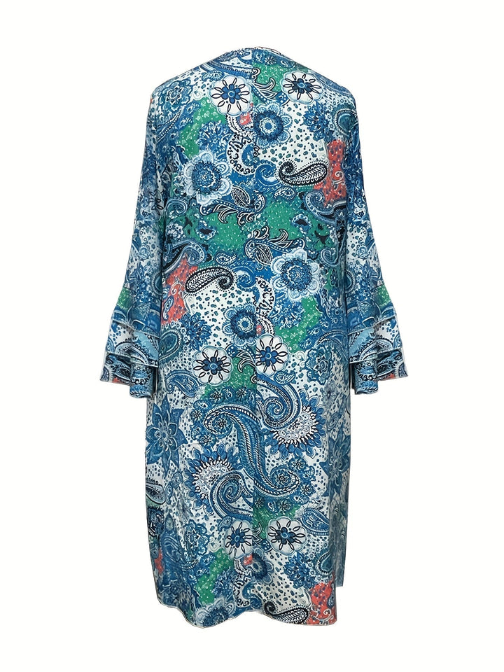 Vibrant Floral V-Neck Dress for Summer