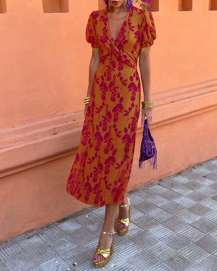 Stylish Floral Wrap Dress