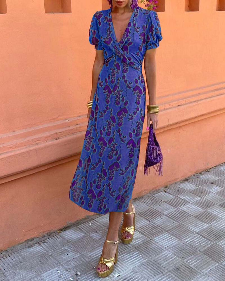 Stylish Floral Wrap Dress