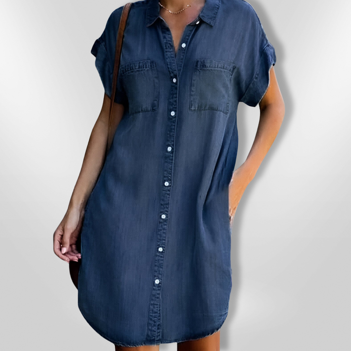 Effortless Denim Button-Up Dress