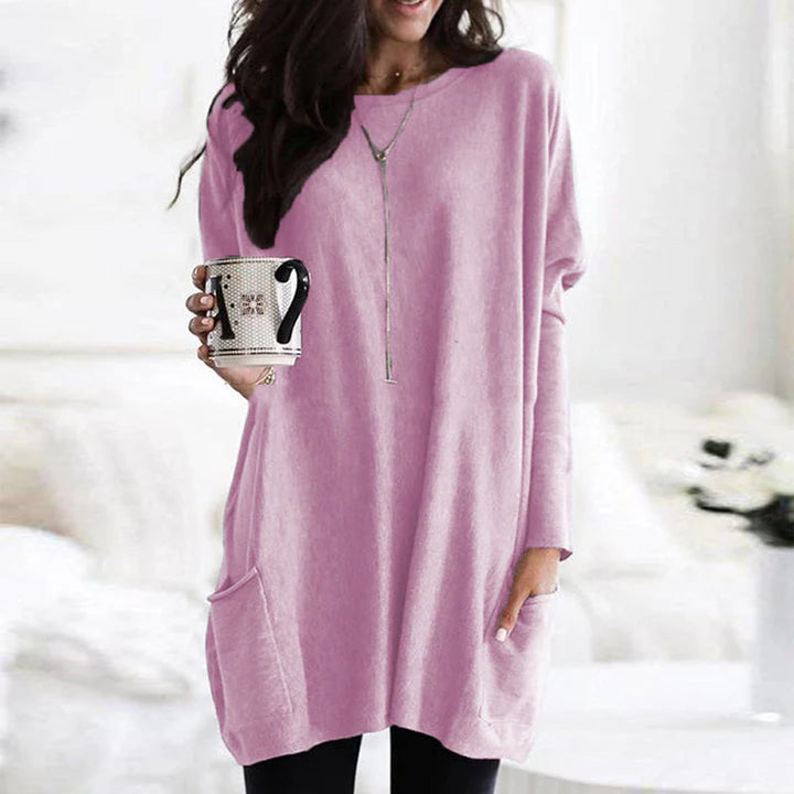Marsha - Oversized round neck jumper for women