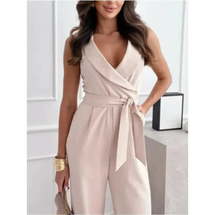 Stylish Wrap-Front Wide-Leg Jumpsuit