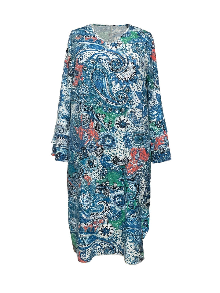 Vibrant Floral V-Neck Dress for Summer