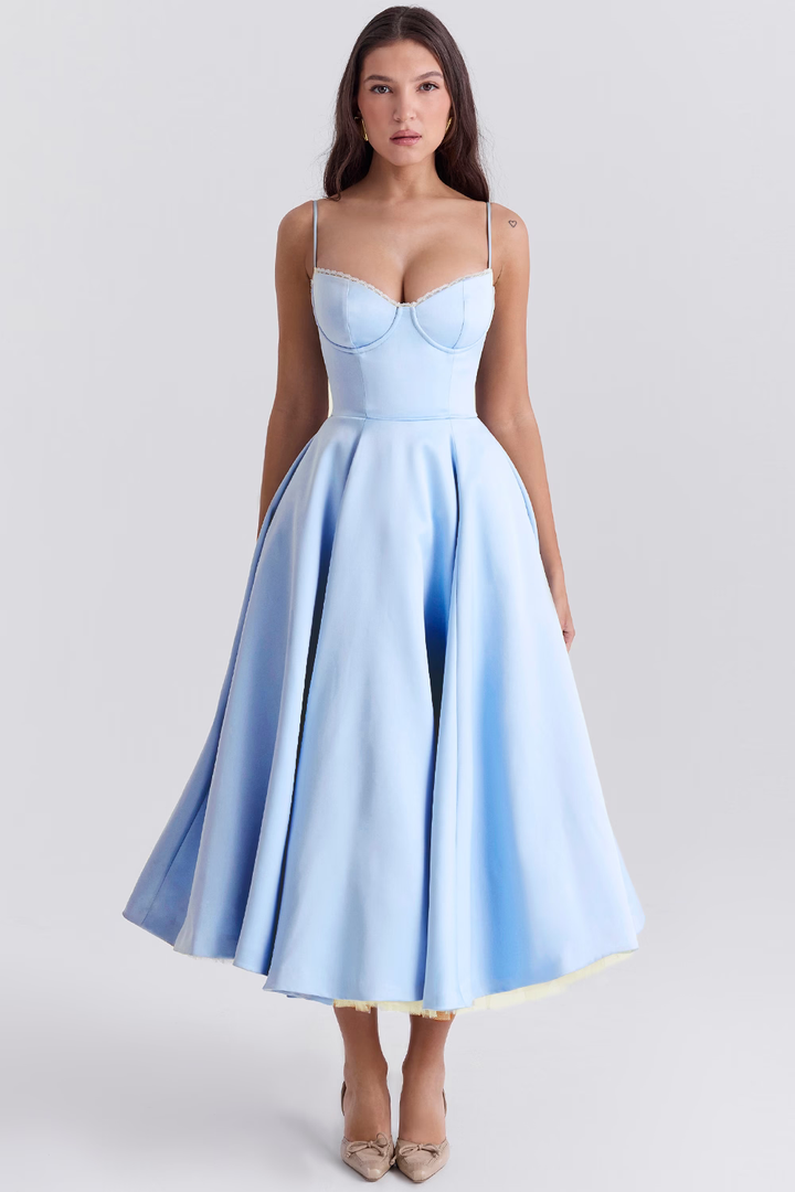 Elegant Bustier Midi Dress