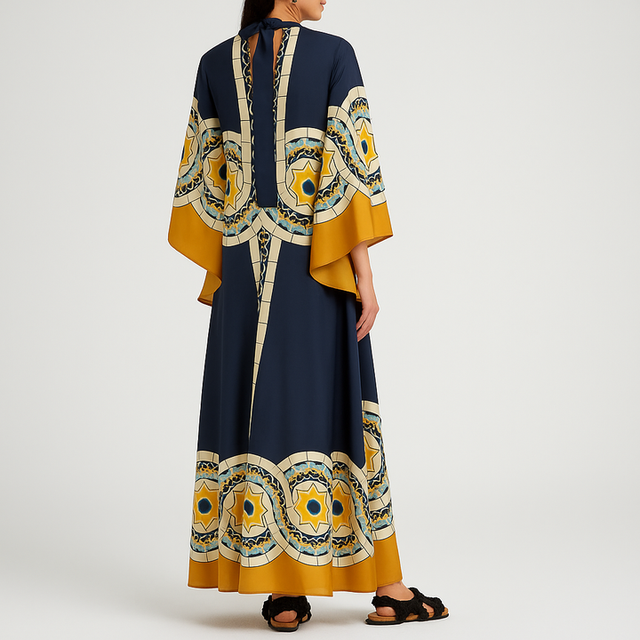 Matilda | Women’s Flowing Maxi Dress | Mosaic Print