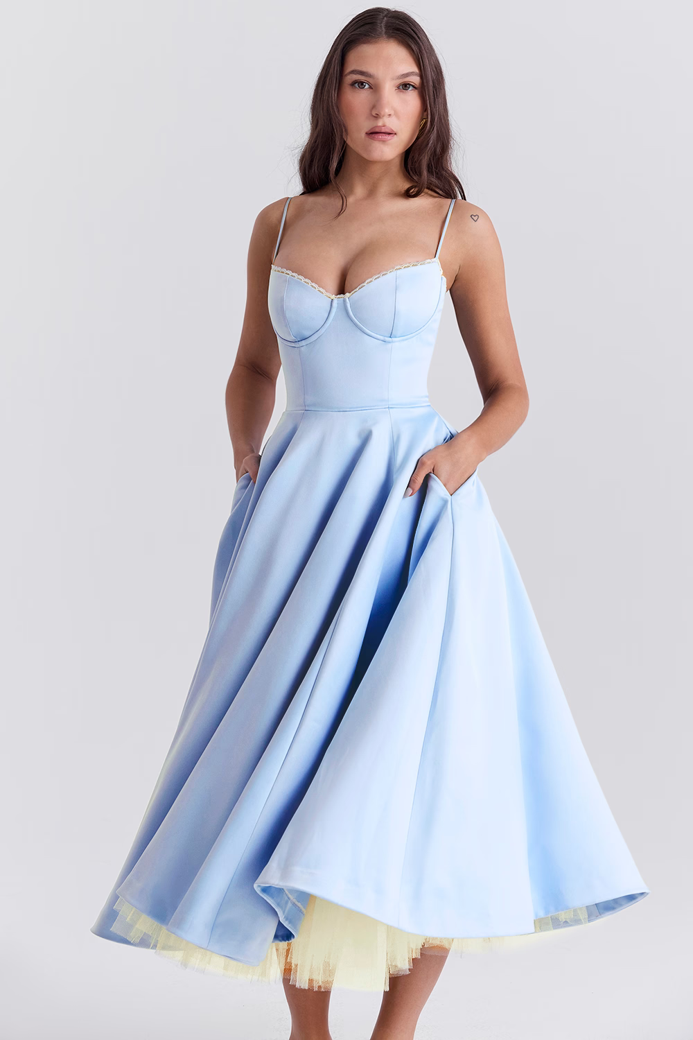 Elegant Bustier Midi Dress