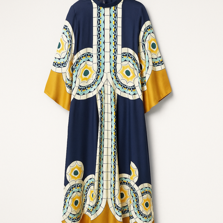 Matilda | Women’s Flowing Maxi Dress | Mosaic Print