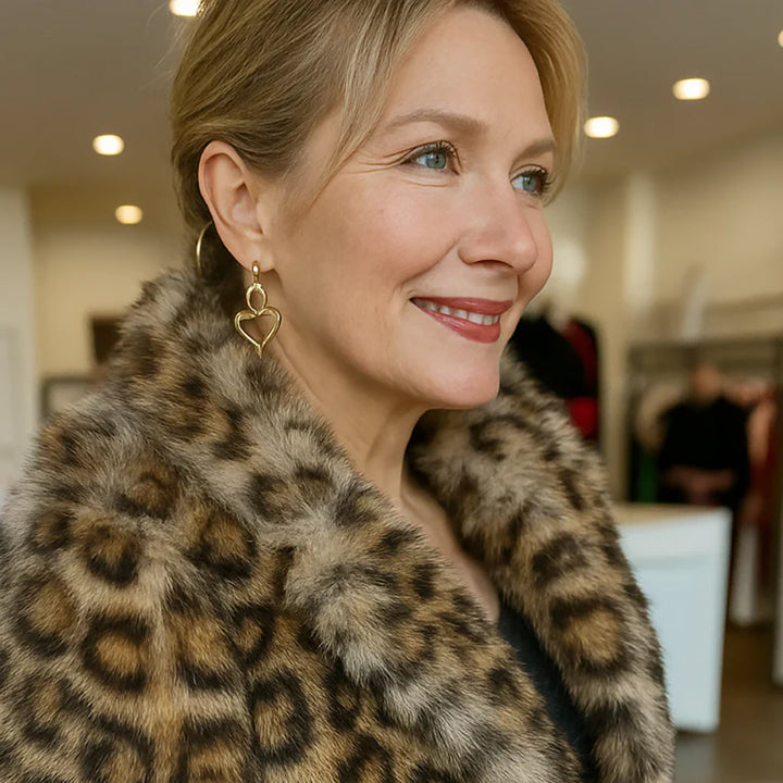 Imogen | Women’s Elegant Mid-Length Coat | Leopard Print