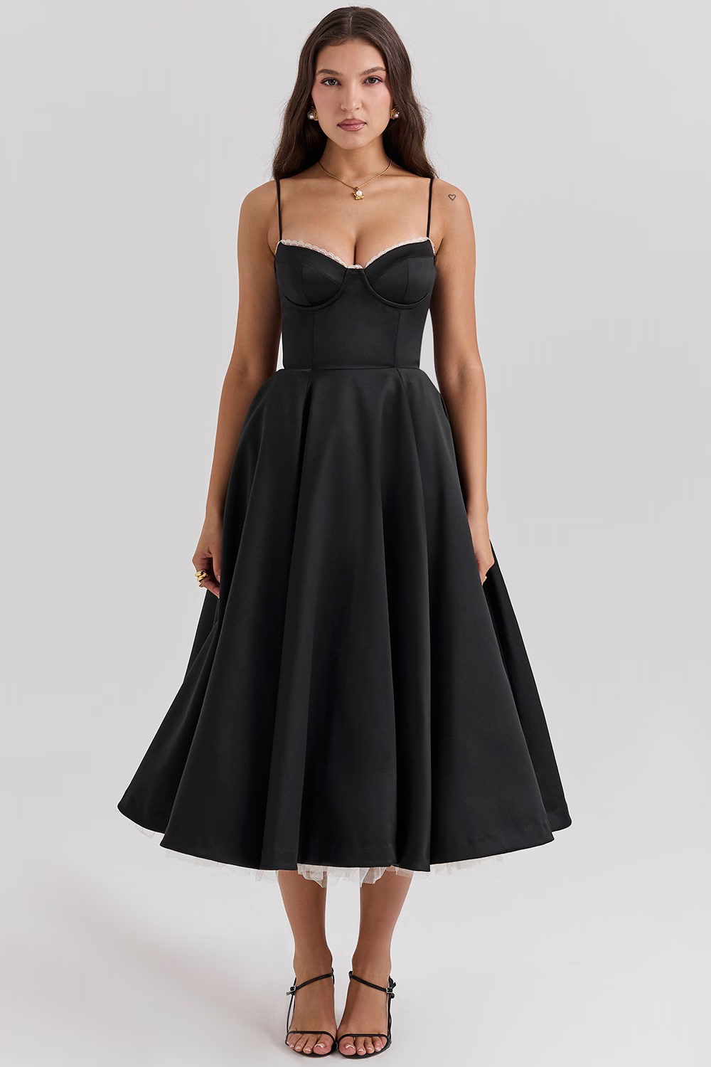 Elegant Bustier Midi Dress
