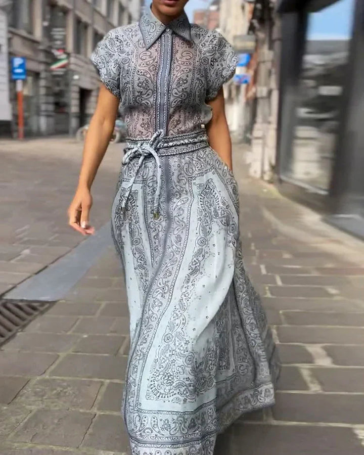 Button-Down Belted Waist Dress