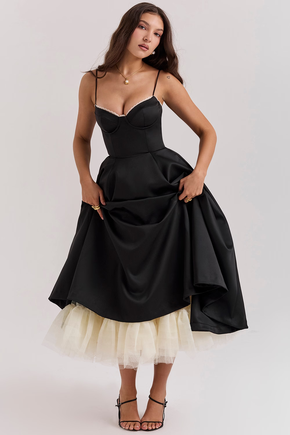 Elegant Bustier Midi Dress
