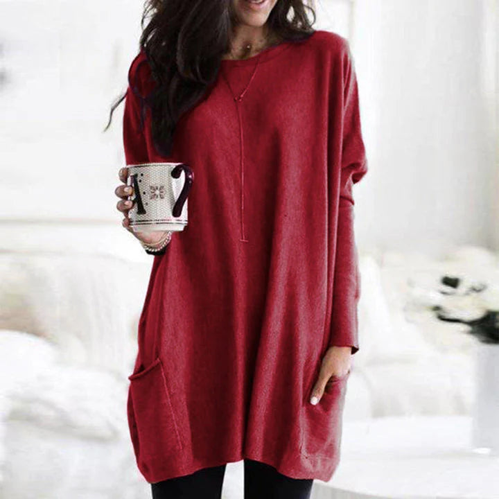 Marsha - Oversized round neck jumper for women