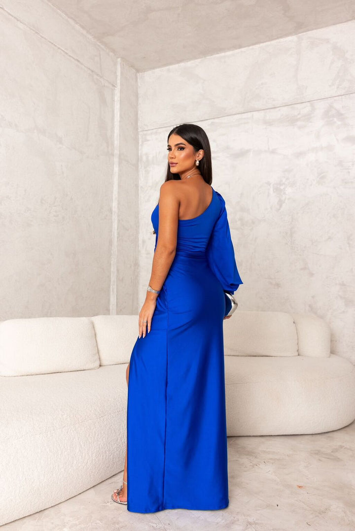 Stylish One-Shoulder Satin Dress