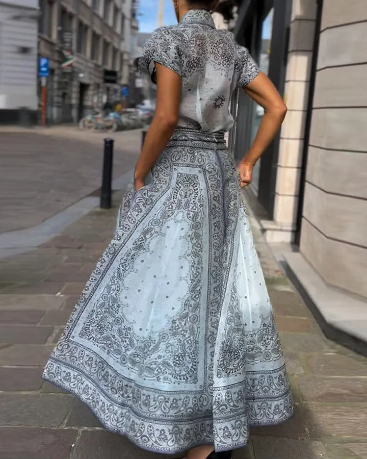 Button-Down Belted Waist Dress