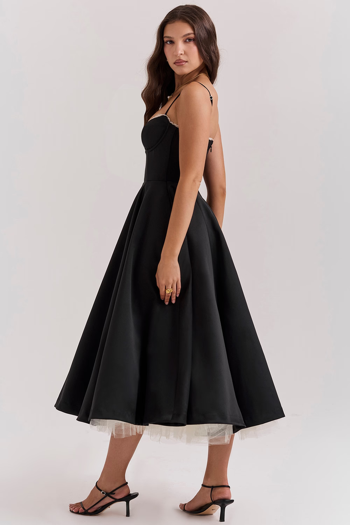 Elegant Bustier Midi Dress