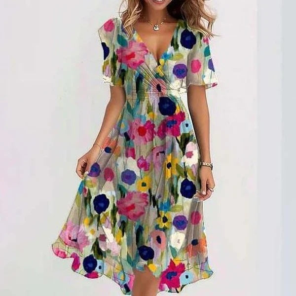 Stylish Floral Wrap Dress