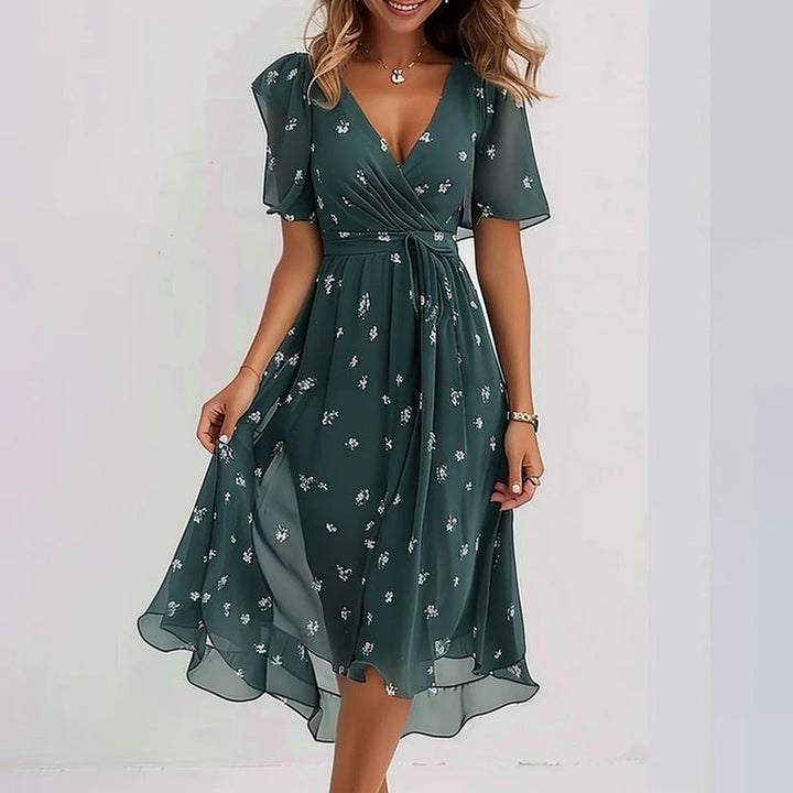 Stylish Floral Wrap Dress