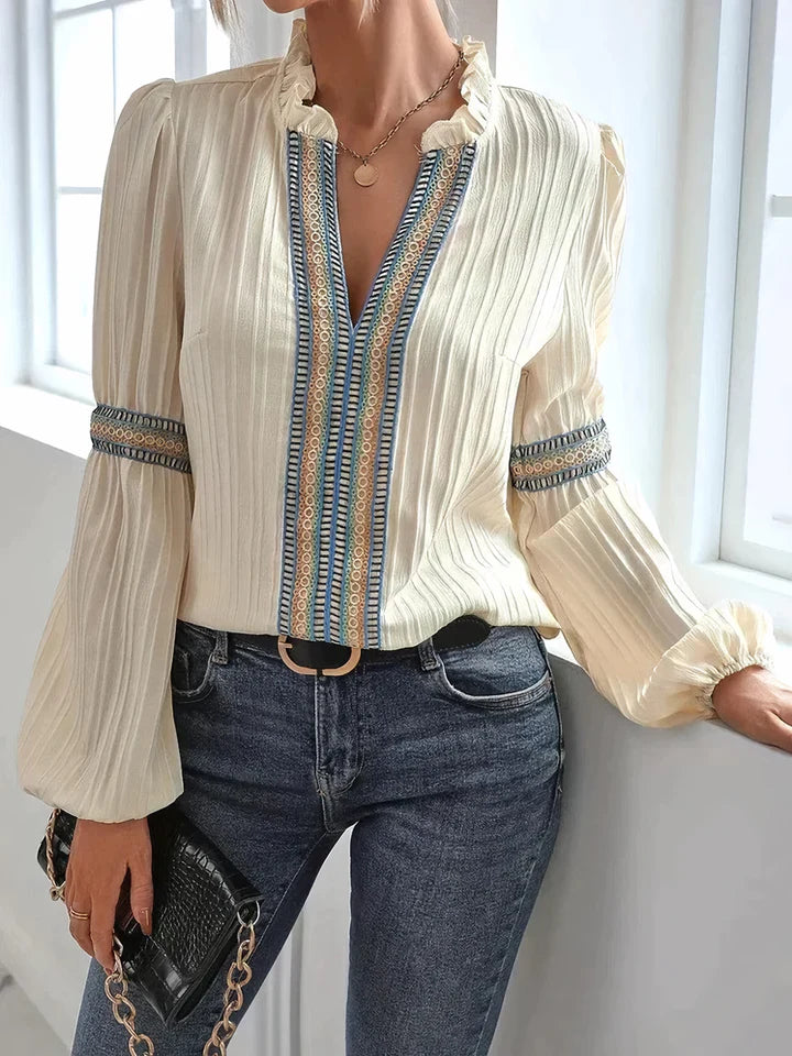 Vinca | Stylish Pleated Boho Blouse