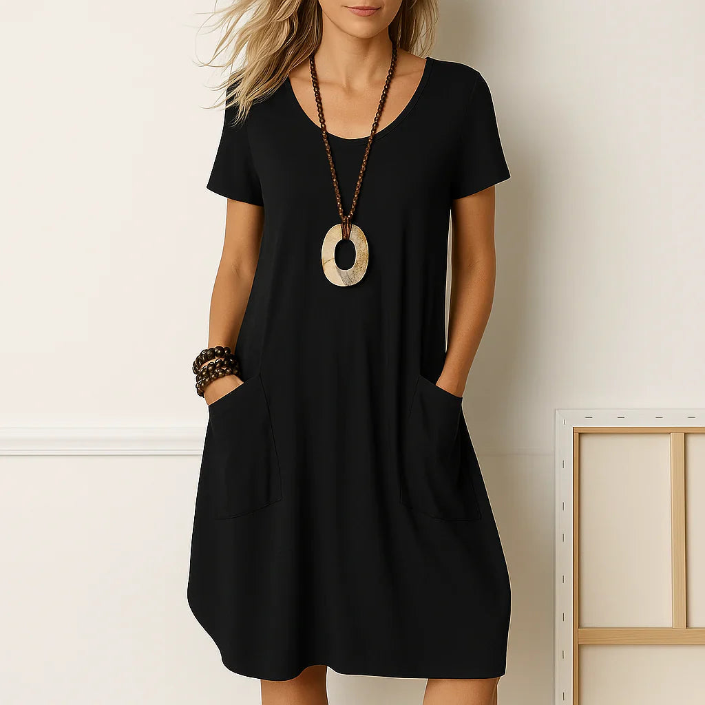 Elegant Dress with Discreet Tummy Coverage