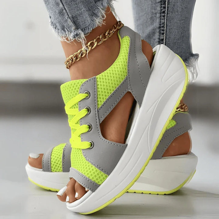 Lucia | Stylish Mesh Wedge Sneakers