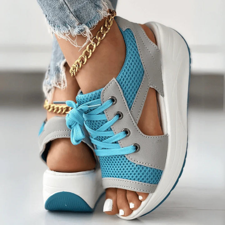 Lucia | Stylish Mesh Wedge Sneakers