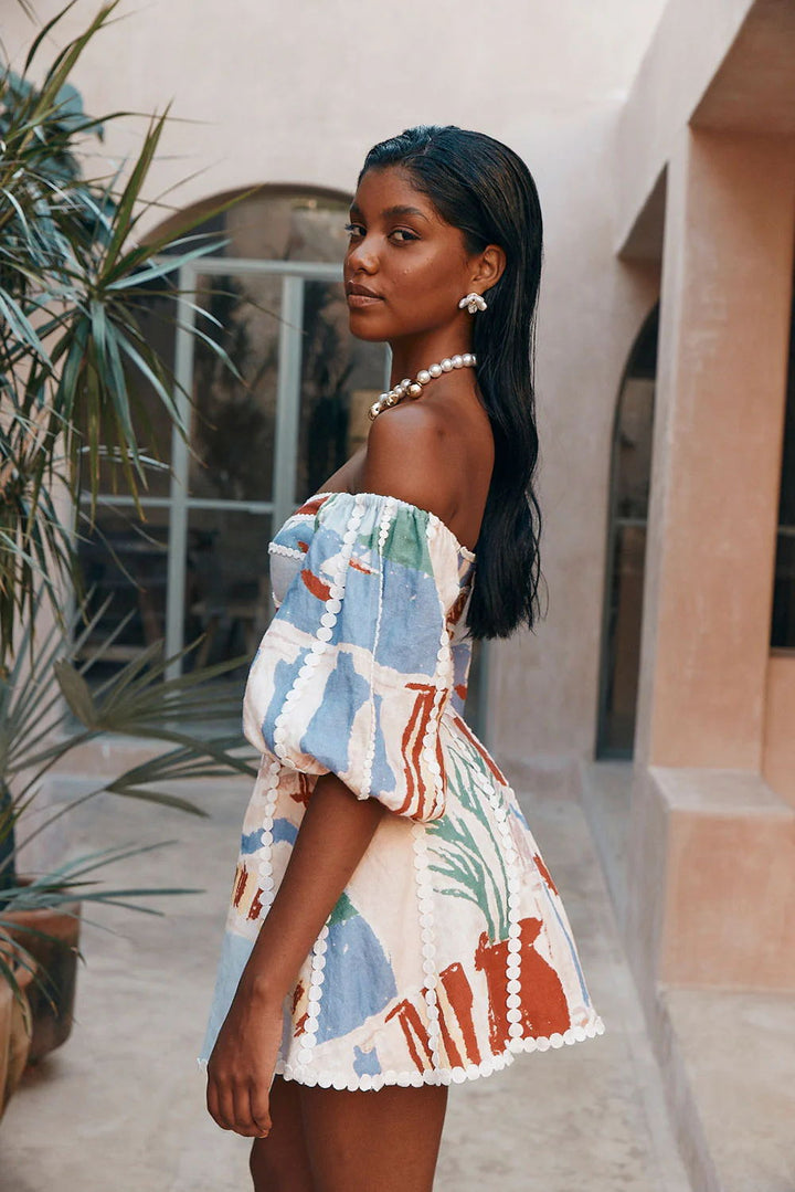 Stylish Off-Shoulder Print Dress