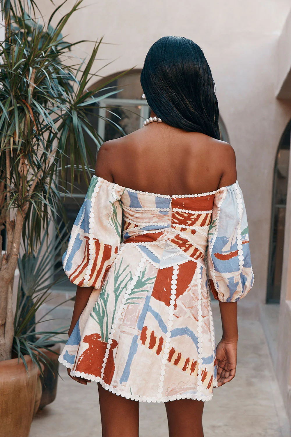 Stylish Off-Shoulder Print Dress