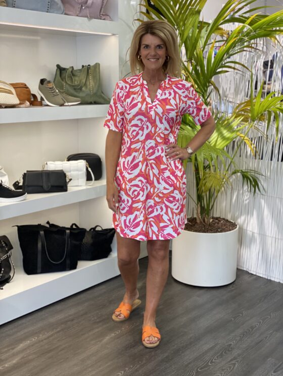 Vibrant Summer V-Neck Tunic Dress