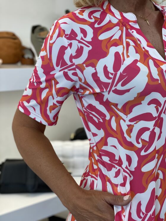 Vibrant Summer V-Neck Tunic Dress
