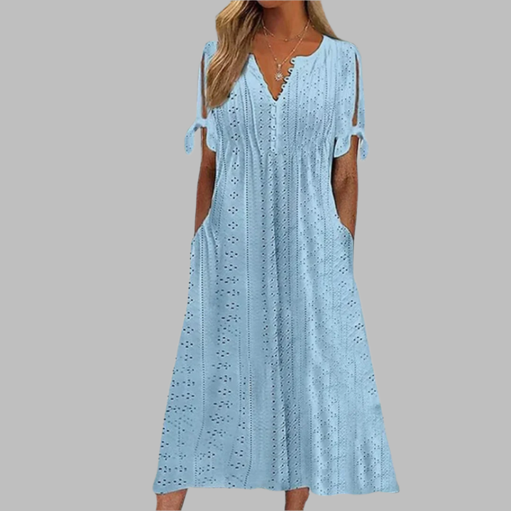 Stylish Tie-Sleeve Casual Dress
